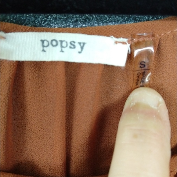 Popsy Tiered Ruffle Semi-Sheer Career Blouse - Picture 2 of 7